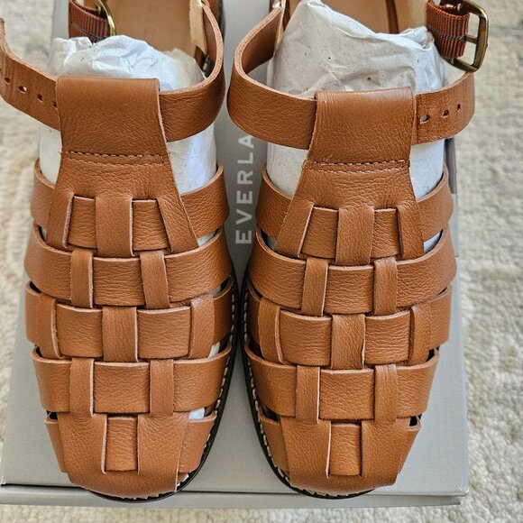 Everlane Brazilian Leather Fisherman Sandal Brown Size 6.5 - Picture 1 of 3